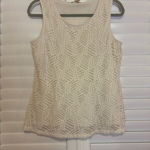 Banana Republic Beige Patterned Tank Top